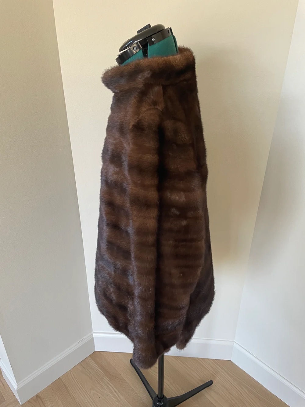 Vintage Anne Dee Goldin Brown Mink Fur Pullover Jacket | Funnel Neck Size M/L - Picture 11 of 13